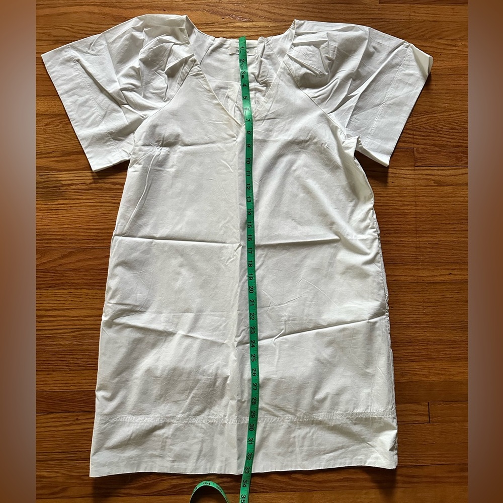 Madewell White V-Neck Midi Dress